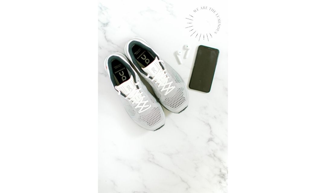 running shoes and Iphone