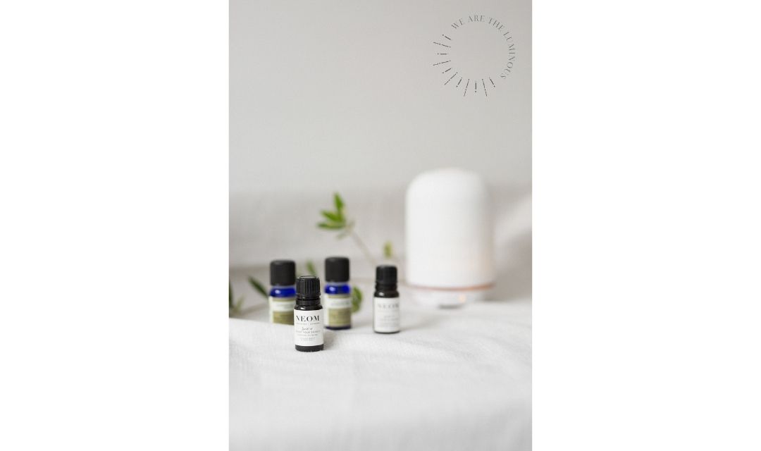 essential oil bottles stock photo