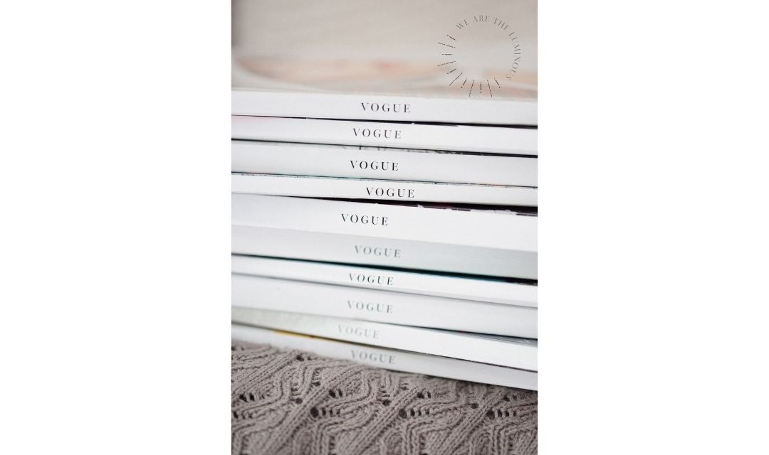stack of Vogue magazines