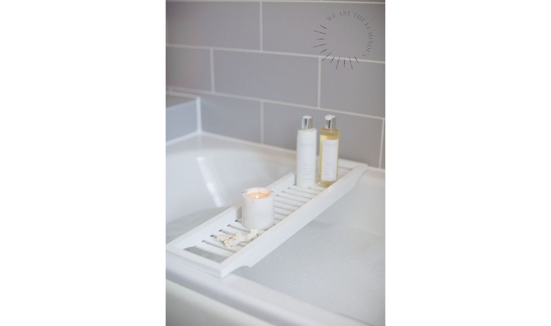 scented candle with bubble bath