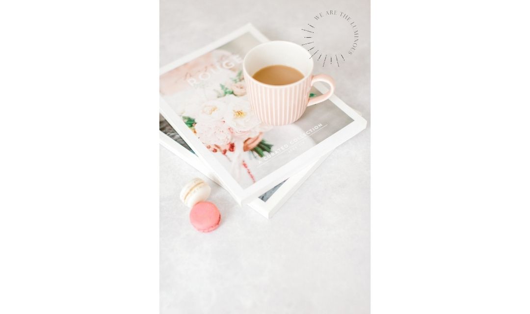 cup of tea on a magazine