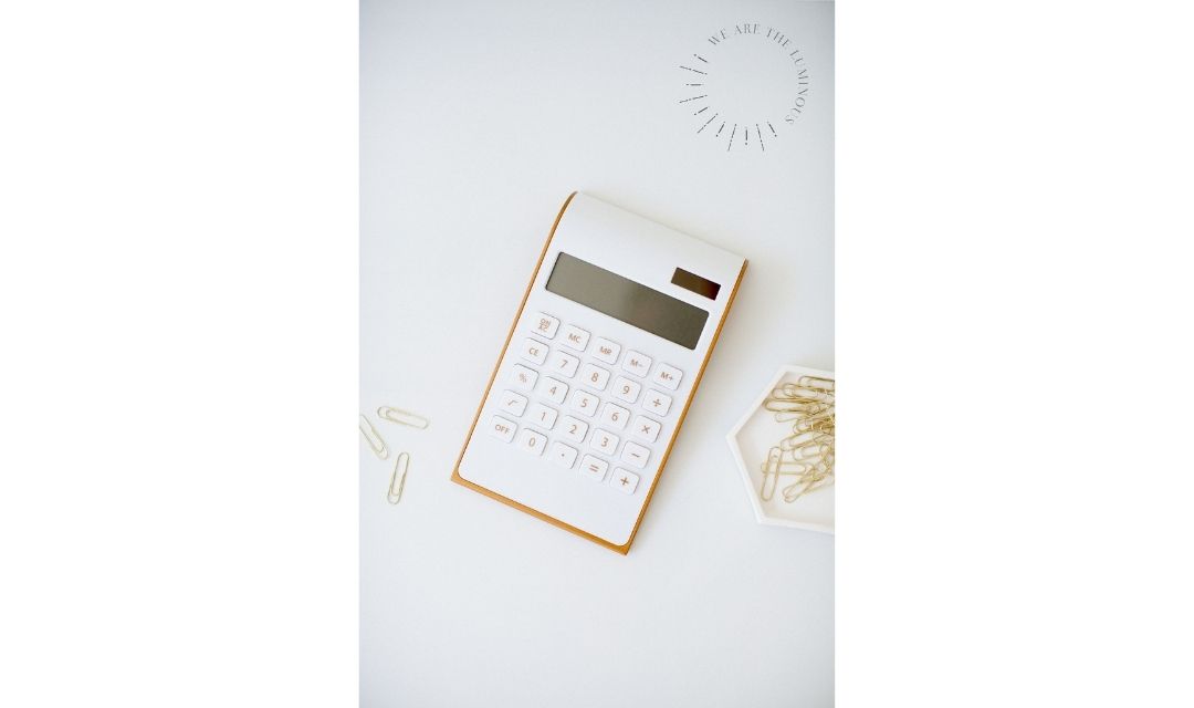 gold and white calulator