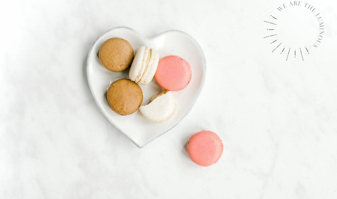 plate of macarons stock image
