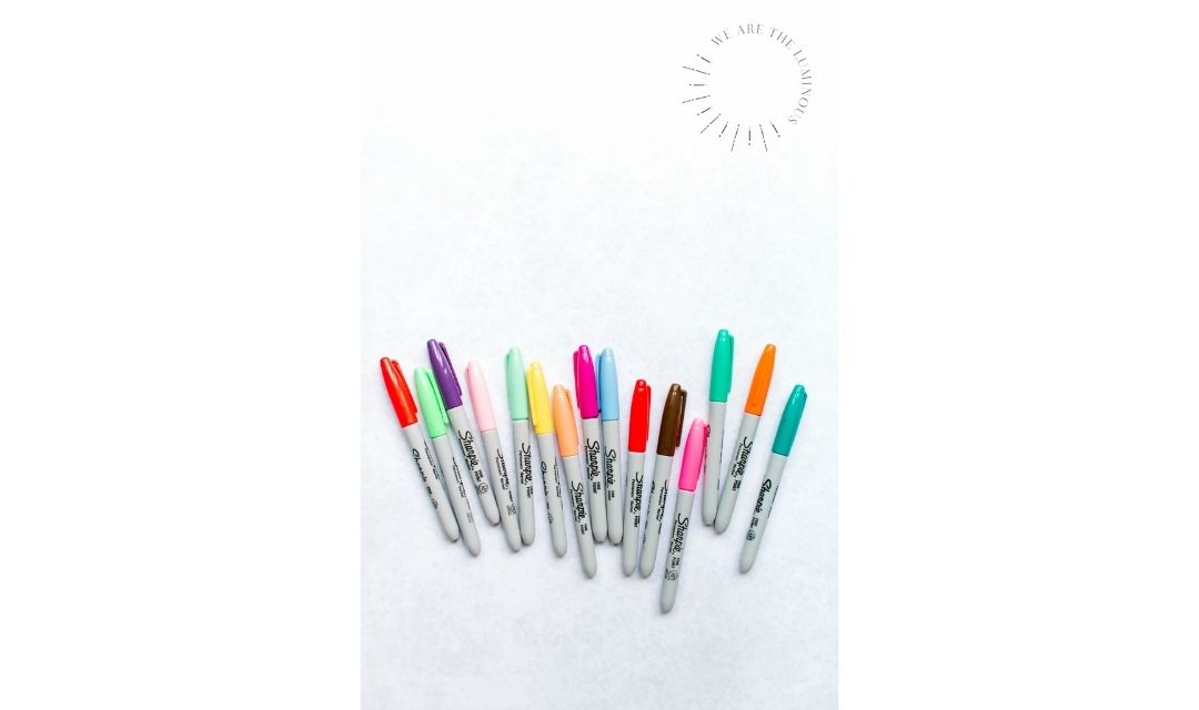 colourful pens stock photo