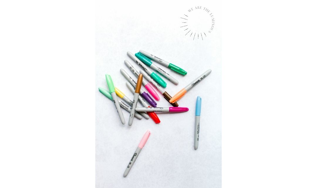 colourful pens stock photo
