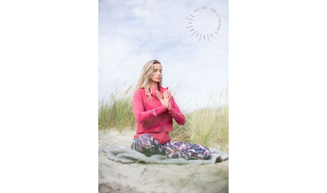 lady meditating stock image
