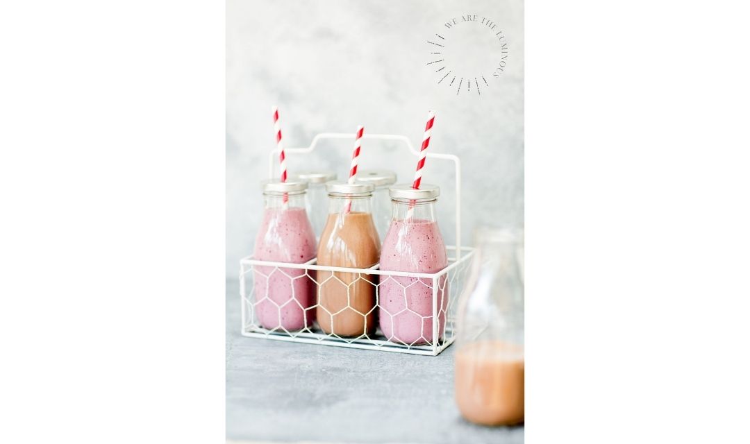 pink smoothies stock image