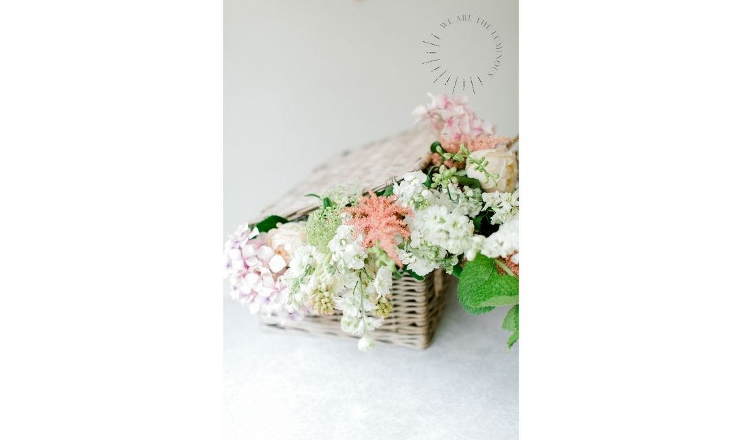 flowers in hamper