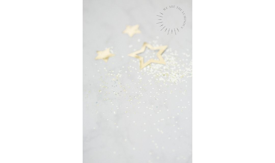 gold glitter and stars