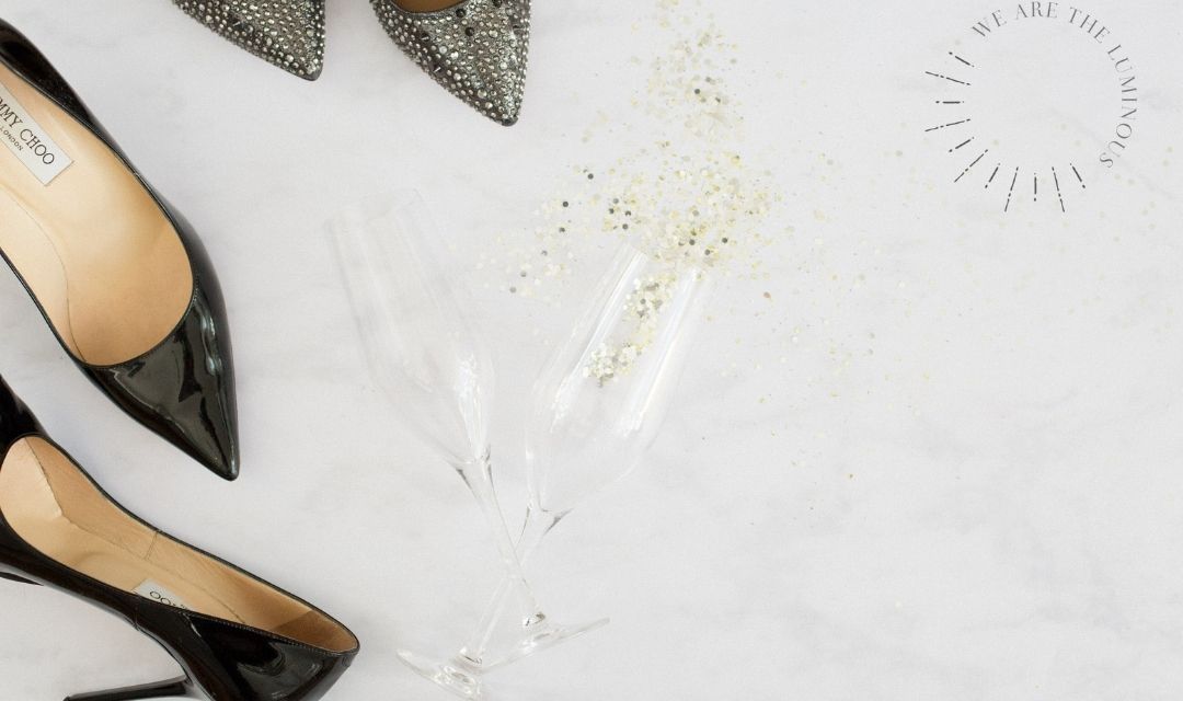 champagne glasses with high heels