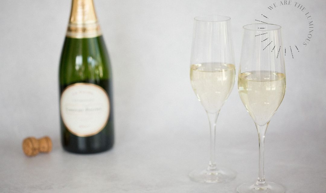 two champagne glasses