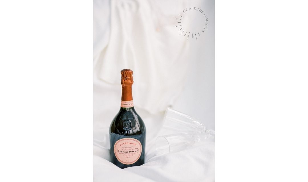 bottle of pink champagne