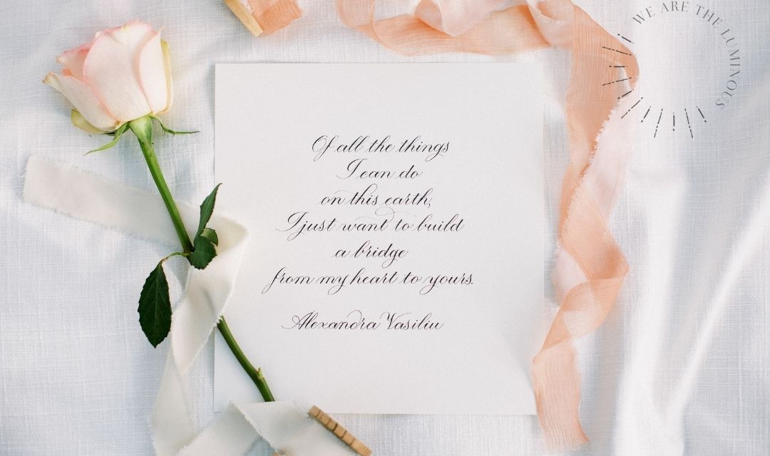 styled flat lay of love letter